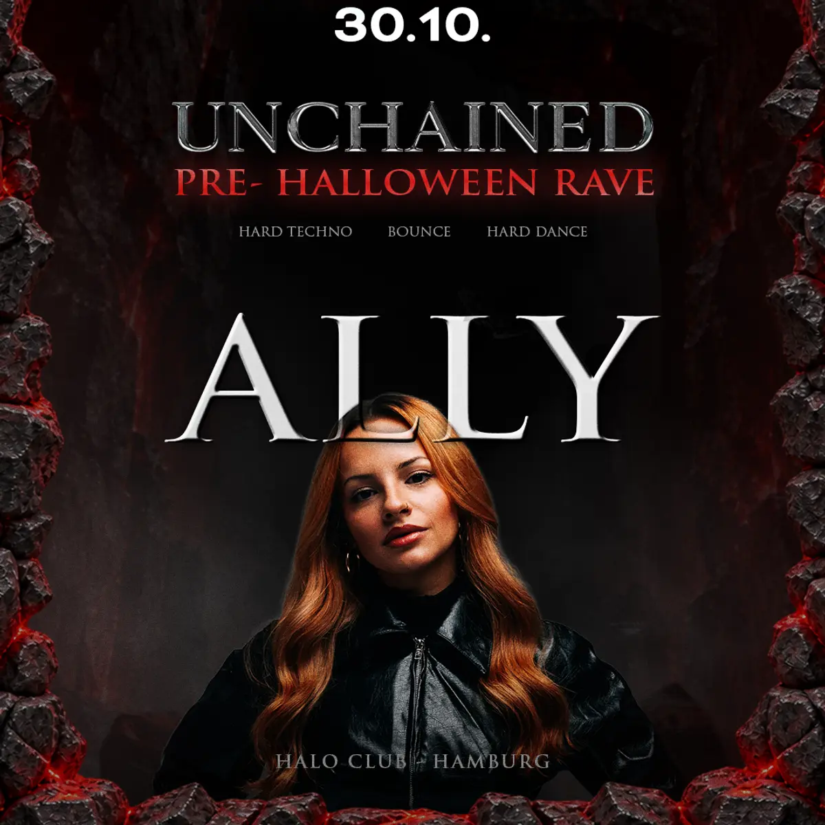 Flyer: UNCHAINED pres. PRE-HALLOWEEN RAVE with ALLY