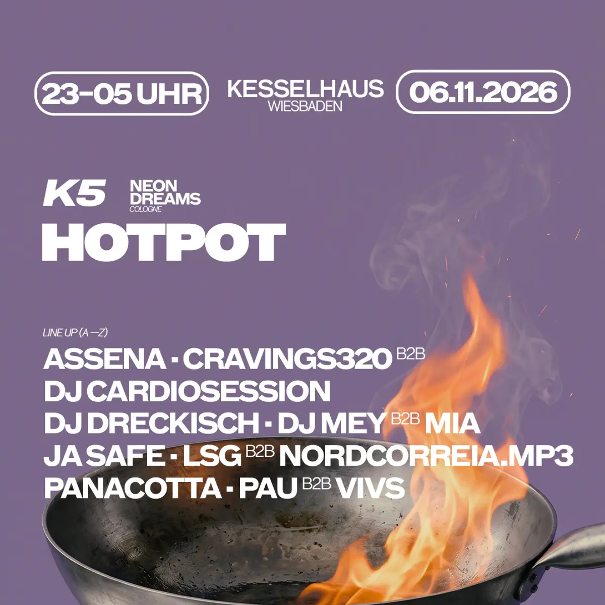 Flyer: KOLLEKTIV FÜNFSINN x NEON DREAMS COLOGNE pres. HOTPOT