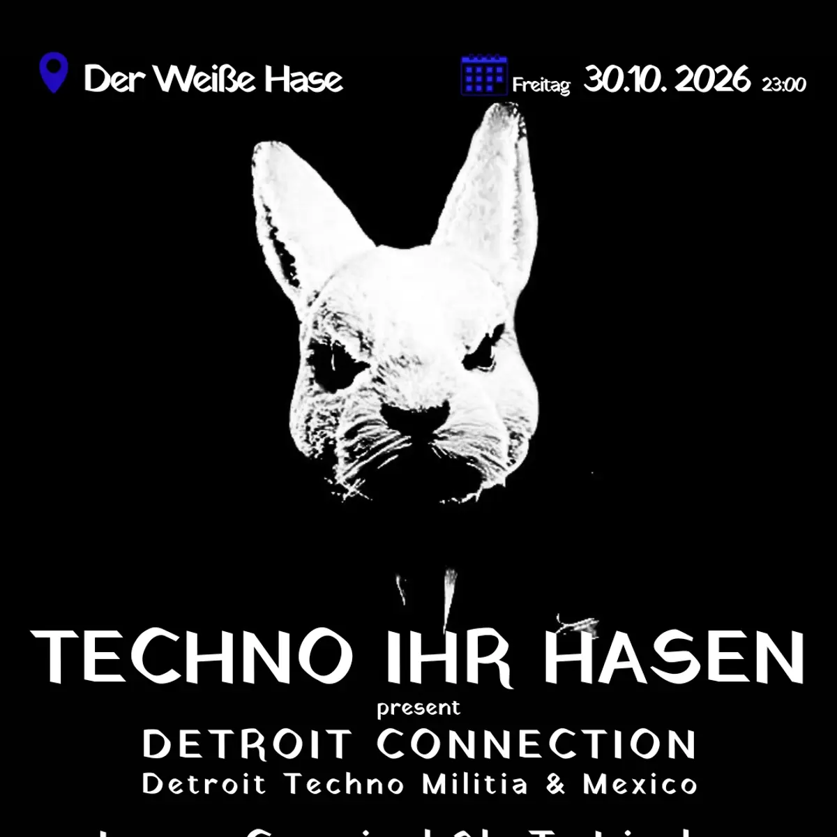 Flyer: Techno Ihr Hasen / Detroit Connection