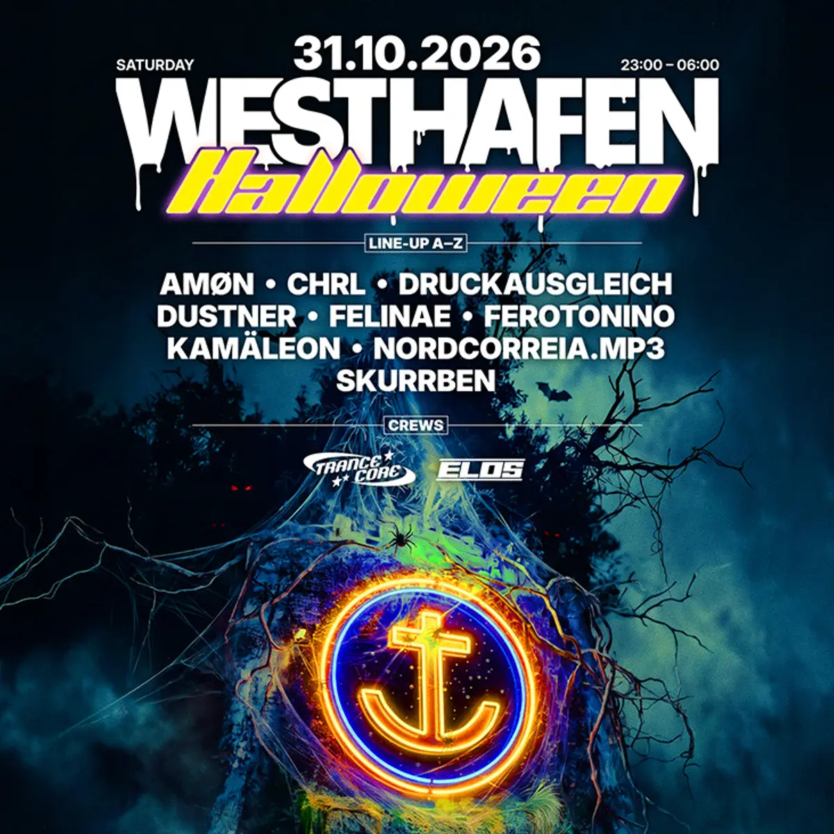 Flyer: Westhafen HALLOWEEN with Trancecore & ELOS